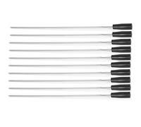 BBQ-Toro Lot de 10 brochettes de barbecue en acier inoxydable - 54 cm - Brochettes de rechange pour tournebroche électrique - Brochettes de barbecue, kewers - Mangal Chachlyk, tournebroche, rôtisserie