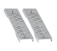 BBQ-TORO Lot de 4 Planches à Saumon en Acier Inoxydable pour Poissons et Filets de Saumon pour Fumage, grillades - Planche à Flamme avec Inclinaison réglable - Planche à Fumage pour Barbecue