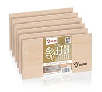 BBQ-Toro Lot de 6 Planches à Fumer en 100% Bois de hêtre - 30 x 15 x 1 cm - Planche à Barbecue pour créer des arômes de fumée pour Poisson, Viande, légumes, pâtisseries - Planche pour Barbecue