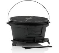 BBQ-Toro Marmite en fonte avec grille | 43 x 42 x 21,5 cm | Style Hibachi