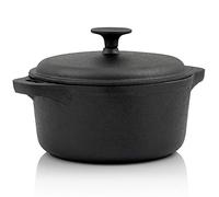 BBQ-Toro Marmite en fonte Noir avec couvercle, Fonte, Noir, 2,7 Liter