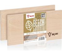 BBQ-Toro Planche à fumer 100 % bois de hêtre (2 pièces) | 30 x 15 x 1 cm | Griller