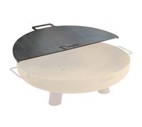 BBQ-Toro Plaque de cuisson en acier au carbone pour brasero de 70 cm de diamètre - Semi-circulaire avec poignée - Gris - Accessoire de barbecue pour brasero, plaque de cuisson, tonneau à feu