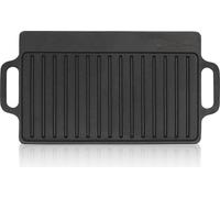 BBQ-Toro Plaque de cuisson en fonte avec poignées, 40 x 20,5 cm, BBQ Plancha pre-seasoned
