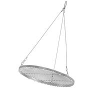 BBQ-Toro Plaque ronde en acier inoxydable, diamètre de 100 cm, plaque avec suspension en corde, plaque suspendue pour barbecue rotatif, plaque suspendue pour trépied, plaque pour barbecue