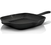 BBQ-Toro Poêle à steak en fonte nervurée | 26 x 26 cm - carrée | déjà brûlée - preseasoned | poêle à griller, poêle à frire, poêle en fonte, poêle réversible, poêle à viande