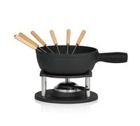 BBQ-Toro Service à fondue en fonte pour 6 personnes | 2 litres | Service à fondue 9 pièces avec brûleur et fourchettes | Service à fondue au fromage, service à fondue à la viande, service à fondue au