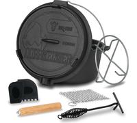 BBQ-Toro Set de 7 pièces Dutch Oven "Dopfmeister" avec lève-couvercle, nettoyeur d'anneau, dessous de plat, grattoir
