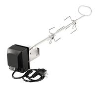 BBQ-TORO Set de Broche en Acier Inoxydable | pour Barbecue Weber Genesis série E 200, E 300, S 200, S 300 | Inclus 2 fourches, Moteur, Support pour Moteur, Broche rotative
