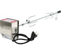 BBQ-Toro Set de brochettes pour barbecue, 90 cm, incl. moteur en acier inoxydable, 220V - 240V, 2x aiguilles à viande | tournebroche