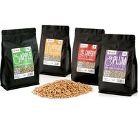 BBQ-Toro Set de pellets 100% bois de fruitier, 4 sortes à 1 kg, pellets de fumoir pour gril, pellets de barbecue