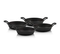 BBQ-TORO Set de poêles à servir en fonte (4 pièces) | Ø 20 cm - rond | déjà brûlé - preseasoned | poêle à griller, poêle en fonte, poêle à frire, poêles à feu