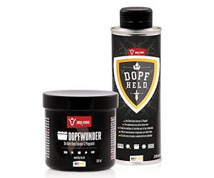 BBQ-Toro Set d'entretien du Dutch Oven avec la pâte d'entretien DOPFWUNDER 250 ml et l'huile d'entretien DOPFHELD 250 ml | Entretien des accessoires de gril en fonte