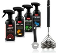BBQ-Toro Set d'entretien polyvalent 6 pièces, set de nettoyage pour barbecue avec brosse à barbecue et grattoir