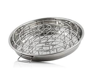 BBQ-Toro Support 3 en 1 en acier inoxydable avec bac de récupération | Grille à poulet avec cône d'arômes | Support pour cônes de poulet | Support pour cônes pour sparribs