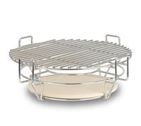 BBQ-Toro Système de cuisson flexible pour barbecue Kamado Ø 39 cm | Ensemble de gril en acier inoxydable à 3 niveaux avec grille et pierre à pizza | Accessoires pour barbecue Kamado, accessoires pour