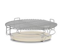 BBQ-Toro Système de cuisson flexible pour barbecue kamado Ø 52 cm | Plaque de cuisson en acier inoxydable 3 niveaux avec grille de cuisson et pierre à pizza | Accessoires Kamado, accessoires de