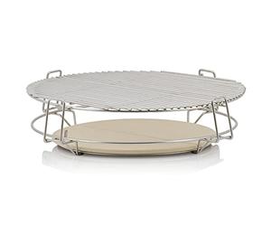 BBQ-Toro Système Smoking pour gril sphérique | Ø 54 cm | Convient aux grils sphériques Weber Ø 57 cm | Rehausse de gril en acier inoxydable pour 3 niveaux avec grille et pierre à pizza