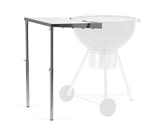 BBQ-TORO Table latérale en Acier Inoxydable pour Bouilloire Grill Ø 57 cm | 55 x 51 x 47-74 cm | Table d'appoint réglable en Hauteur avec 4 Crochets pour Les Couverts de Barbecue