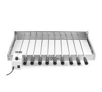 BBQ-Toro tourneur de broches électrique | Ensemble de broches tournantes en acier inoxydable avec 10 broches et moteur | Réglable en taille (L) 58 x (P) 26-40 cm | avec prise secteur et USB | Mangal