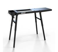 BBQCuker Support pour plaque de cuisson Blackstone de 43,2 cm et 55,9 cm, table de gril pliable avec pieds réglables, une étagère latérale amovible, un porte-serviettes en papier, 3 crochets à outils