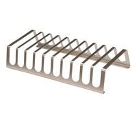 BBQNovation Support XXL pour 10 côtes - Support pour côtes - Acier inoxydable - Rack à côtes pour barbecue - 42 cm de long, parfait pour barbecue à gaz, barbecue au charbon de bois, fumoir et barbecue