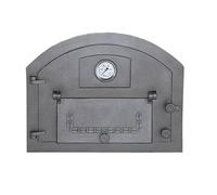 BBQrolling Porte de four à pizza de qualité supérieure 610 x 480 cm - En fonte - Porte de four offerte - Avec thermomètre et gauche