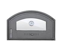 BBQrolling Porte de four à pizza de qualité supérieure - 700 x 460 cm - En fonte - Avec verre - Thermomètre - Porte ouverte - Porte de pain - Droite