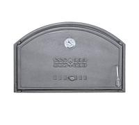 BBQrolling Porte de four à pizza Premium 700 x 460 cm - Porte de four en fonte + thermomètre - Porte ouverte pour four à pain / gauche