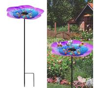 BBRGIRL Mangeoire à papillons - Puddler à papillons d'extérieur pour jardin avec pierre de verre colorée, décoration de jardin pour mangeoires à papillons pour l'extérieur, station d'arrosage des