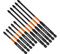 BBTISG 10 Pièces Embout de Visseuse à Percussion en Acier Allié, 90 + 150 mm PH2 Tournevis à Percussion Magnétique Phillips pour Tournevis électrique Perceuse à Percussion