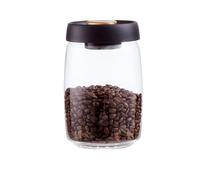 BBTISG BoîTe Sous Vide Transparente Avec Couvercles HerméTiques, 1200ml Bocal De Rangement Alimentaire En Verre Transparent Pour Café, Sucre, Thé, éPices (Noir, 1200ml)