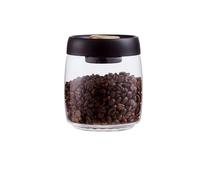 BBTISG BoîTe Sous Vide Transparente Avec Couvercles HerméTiques, 800ml Bocal De Rangement Alimentaire En Verre Transparent Pour Café, Sucre, Thé, éPices (Noir, 800ml)