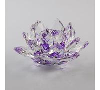 BBTISG Bougeoir en Forme de Fleur de Lotus en Cristal, coloré en Forme de Fleur de Lotus en Cristal Bougeoir Transparent pour Bougies Chauffe-Plat Décoration d'intérieur ou de Mariage (Violet)
