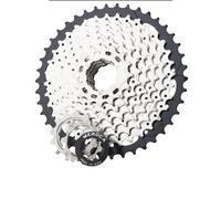 BBTISG Cassette de Vélo Chromée, 8/9/10/11 Vitesses Cassette de Roue Libre 11-42T pour VTT, Vélo de Route (9 Vitesses 11-42T)