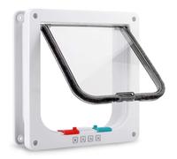 BBTISG Chatière pour Chien et Chat, Verrouillage à 4 Voies Chatière 28 x 25 x 2cm pour Chats et Petits Chiens de Facile à Installer Porte pour Animaux de Compagnie