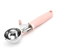 BBTISG Cuillère à Crème Glacée en Acier Inoxydable avec Gâchette Multifonction pour Gelato Dessert et Biscuits pour Crème Glacée, Biscuits, Purée de Pommes de Terre, Boulettes de Viande (rose)