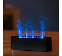 BBTISG Diffuseur D'huiles Essentielles de Flamme, Diffuseur d'air avec Lumières de Flamme Humidificateur d'air pour la Maison la Chambre Bureau Minuterie et Arrêt Automatique sans Eau (Noir)