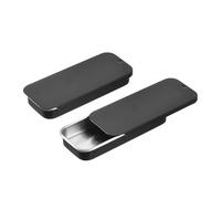 BBTISG Lot de 10 Boîtes de Rangement Rectangulaires Vides en Métal avec Couvercle Coulissant pour Bonbons, Cosmétiques, Travaux Manuels (noir)