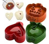 BBTISG Lot de 3 Mini Moules à Tarte Classiques en Forme de Citrouille D'automne en Forme de Cœur pour Halloween Biscuits Pâtisserie