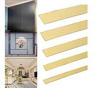 BBTISG Moulure murale métallique flexible en acier inoxydable doré, Moulure Autocollante en Acier Inoxydable avec Effet Miroir Pour décoration murale, miroir et armoire (25 mm x 5 m)