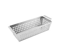 BBTISG Panier de barbecue rectangulaire en acier inoxydable avec poignées robustes