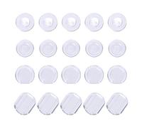 BBTO 100 Pièces Pads Boucles d'oreilles Coussin à Boucles d'oreilles en Silicone Clip d'oreille, 4 Formes, Clair
