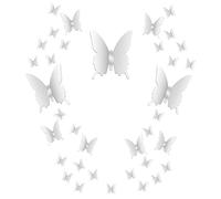 BBTO 36 Pièces DIY Miroir Papillon Combination 3D Autocollants Muraux Miroir Stickers Décoration de la Maison