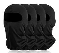 BBTO 4 Chapeaux Balaclavas de Ski Cagoules de Moto Coupe-Vent Masques d'hiver Noirs