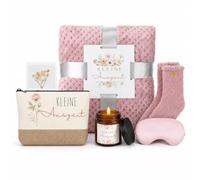 BBTO Cadeau Kleine Auszeit Relaxation Aromathérapie Couverture Trousse de Maquillage Chaussettes Masque pour Yeux Carte de Vœux Cadeaux Bien-Être pour Femmes Anniversaire Copine Maman Collègue