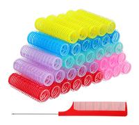 BBTO Lot de 36 petits bigoudis auto-agrippants pour salon de coiffure avec 1 lot de peigne queue de rat pour femme