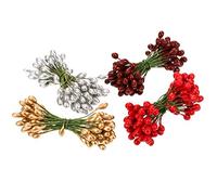 BBTO Lot de 400 Baies artificielles Multicolores Holly - pour décoration de Sapin de Noël, Couronne, Artisanat, fête de Mariage