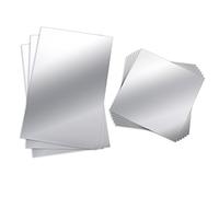 BBTO Lot de 9 Feuilles Autocollantes Miroir Flexibles, Pas en Verre, en matière Plastique, carrelage, Autocollant Mural, 15 x 15 cm et 15 cm x 23 cm.