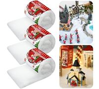 BBTO Set de Couverture de Neige de Noël Couvertures de Neige Artificielles pour Décorations de Fond de Village de Noël (3 Pièces, 15,7 Pouces x 4,9 Feet)